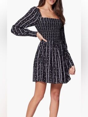 Paige Palmetto Smocked Long Sleeve Dress - NWT, size L